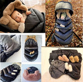 Love gifts Sanki ze śpiworkiem+ Mufki/Brąz