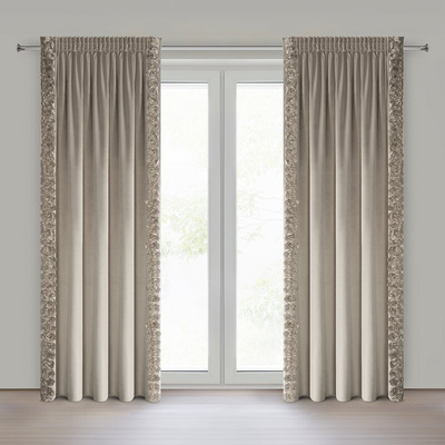 Zasłona Roses beżowa 140x270