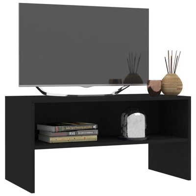 vidaXL Szafka pod TV, czarna, 80x40x40 cm, materiał drewnopochodny