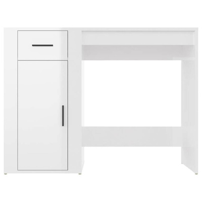 vidaXL Biurko, białe z połyskiem, 100x49x75cm, materiał drewnopochodny