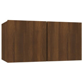 vidaXL Wisząca szafka pod TV, brązowy dąb, 60x30x30 cm