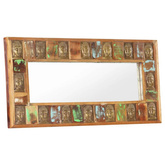 vidaXL Lustro z wizerunkiem Buddy, 110x50 cm, lite drewno z odzysku