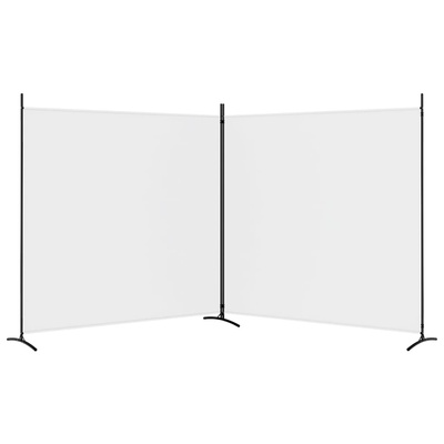 Parawan 2-panelowy, biały, 348x180 cm, tkanina