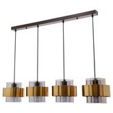 Lampa wisząca z abażurami Spiega czarna mosiężna do salonu nad stół