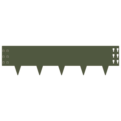 Krawężnik do trawnika 10 szt. 100 x 25 cm Stal Oliwkowy zielony