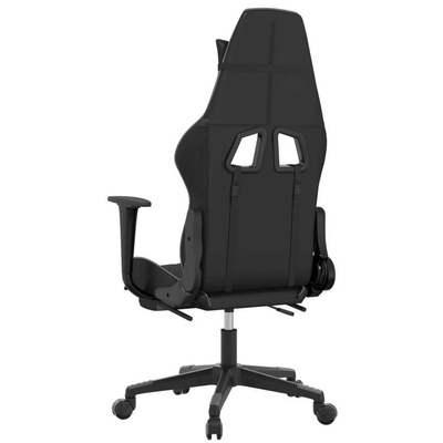 vidaXL Masujący fotel gamingowy z podnóżkiem, czarno-szary model standard