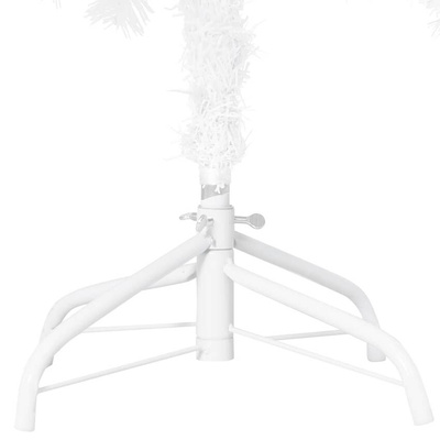 vidaXL Sztuczna choinka z lampkami i bombkami, biała, 120 cm, PVC model standard