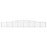 Kosze gabionowe, 10 szt, 400x30x40/60 cm, galwanizowane żelazo