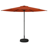 Parasol ogrodowy z podstawą 300 x 300 cm Poliester Prostokątny