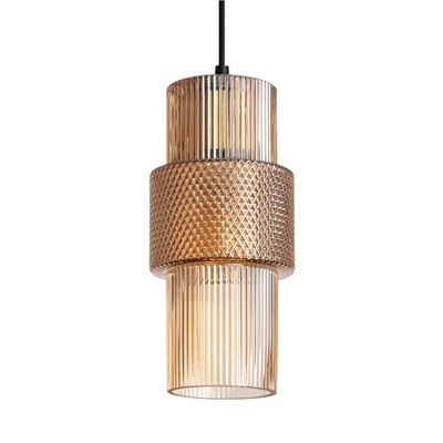 Lampa Wisząca nordycka bursztynowa ze szkła E27 Abruzzo Bella