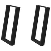 Nogi do stołu jadalnego w kształcie litery U 2 szt. Czarne 50x(72-73) cm Stal