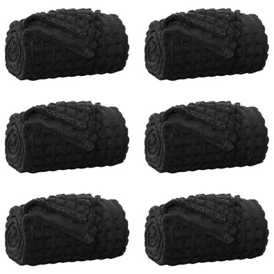Koce narzutowe 6 pcs Czarny 240 x 220 cm Polar