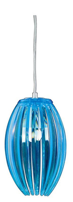 Lampa wisząca Abuko pojedyncza niebieska do sypialni E27 z tworzywa sztucznego