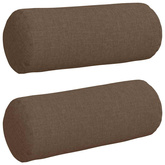 Poduszki Wałkowe 2 pcs Brązowy ? 15 x 40 cm tkanina