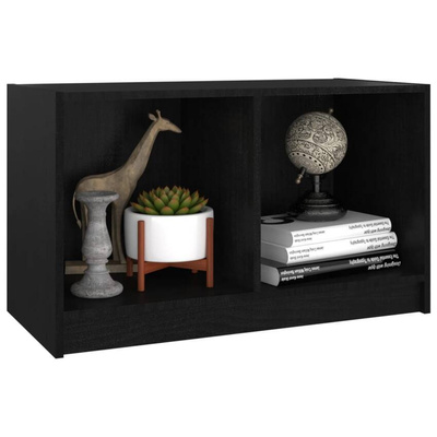 vidaXL Szafka pod TV, czarna, 70x33x42 cm, drewno sosnowe