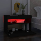 vidaXL Szafka pod TV z oświetleniem LED, czarna, 60x35x40 cm