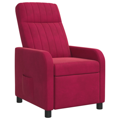 Fotel recliner Czerwone wino Welur