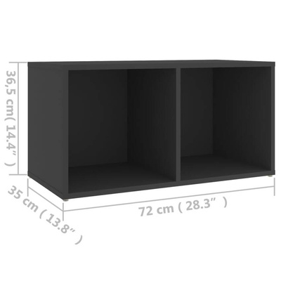 vidaXL Szafka pod TV, szara, 72x35x36,5 cm, materiał drewnopochodny