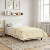 Zimowa Kołdra Kremowy 155 x 200 cm Mikrofibra i Fleece Teddy