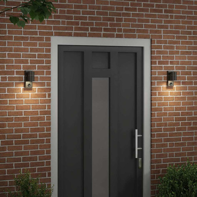 Zewnętrzna lampa ścienna 2 pcs Czarny 6,5 x 10,5 x 16 cm