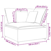 Modułowy narożnik modułowy z poduszkami czarny 100 cm