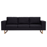 3-osobowa sofa tapicerowana tkaniną, czarna