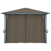 Altana z zasłonami i lampkami LED, 4x3 m, taupe, aluminium
