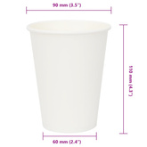 Papierowe kubki, 1000 szt., 12oz, 300ml, biały
