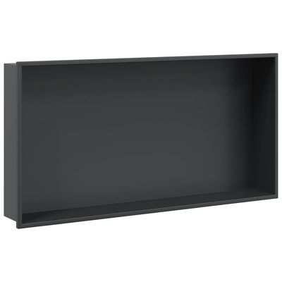 Wnęka prysznicowa, czarna matowa, 62x32x9 cm, stal nierdzewna