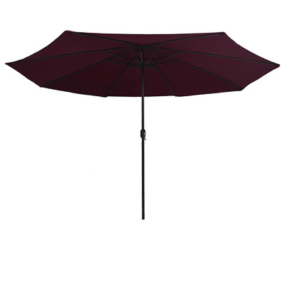 Parasol ogrodowy na metalowym słupku, 390 cm, bordowy