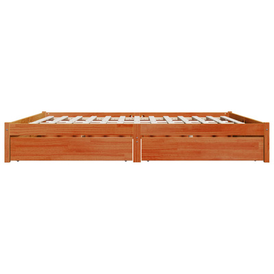 Ramka łóżka Woskowy Brąz 200 x 200 cm Lite drewno sosnowe