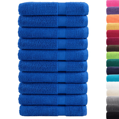 Ręczniki premium, SOLUND, 10 szt., niebieskie, 100x200 cm, 600 g/m?