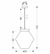 Lampa wisząca Brels z kloszem zielona pojedyncza metalowo-szklana do salonu