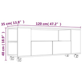 vidaXL Szafka pod TV, dąb sonoma, 120x35x48 cm materiał drewnopochodny