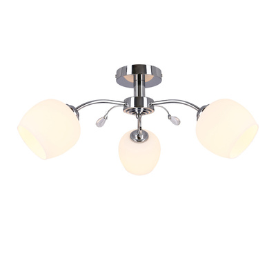 Estar lampa sufitowa chromowy E27 klosz biały 33-09432