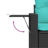 6-cz. zestaw wypoczynkowy do ogrodu z poduszkami, czarny, polirattan