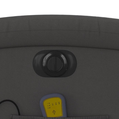 vidaXL Rozkładany fotel masujący, elektryczny, szary, skóra naturalna