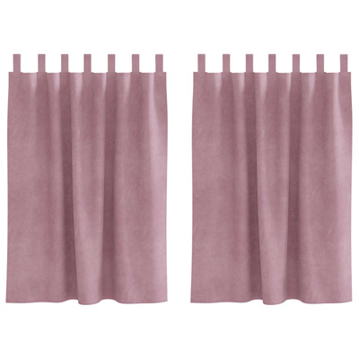 Zasłony zaciemniające 2 pcs Ciemny Róż 140 x 140 cm Aksamit