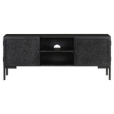 vidaXL Szafka pod TV, czarna, 115x30x46 cm, lite drewno mango