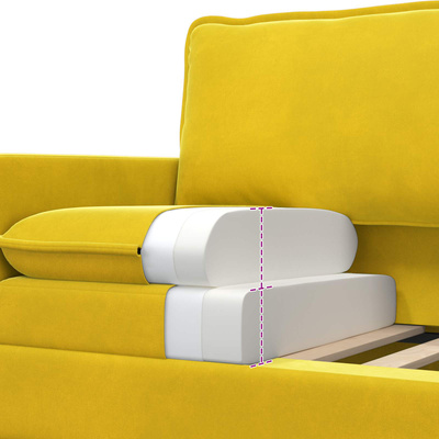 Sofa żółty 156 x 81 x 87,5 cm Welur