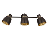 Aleksandria lampa sufitowa listwa 3x40w klosz czarny+złoty