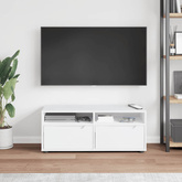 Szafka pod TV "VISNES" Biała 100x40x38 cm Drewno klejone