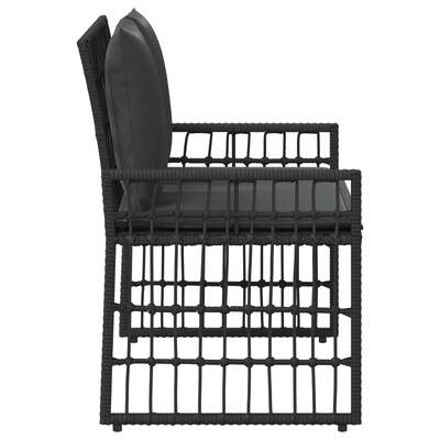 Ławka ogrodowa 2 -Seater 116 x 55 x 82 cm Stal i poli rattan