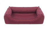 Legowisko dla psa Sofa Valencia Standard w kolorze bordowym z czarnym wykończeniem Rozmiar: XL - 120 x 90 cm - do samodzielnego złożenia