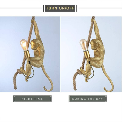 Lampa Wisząca Złota Małpa Abruzzo Pino E27