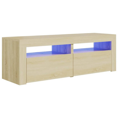 vidaXL Szafka pod TV z oświetleniem LED, dąb sonoma, 120x35x40 cm