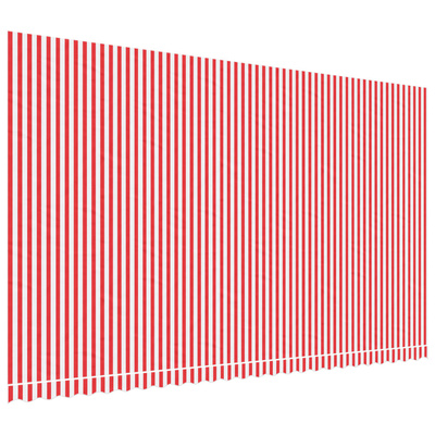 Zapasowa tkanina na markizę, czerwono-biała, 6x3,5 m, poliester