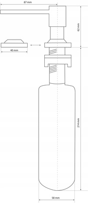 Dozownik kwadratowy 33 / czarny mat