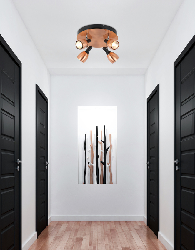 Lampa sufitowa plafon 4xGU10 miedziany CROSS 98-34878