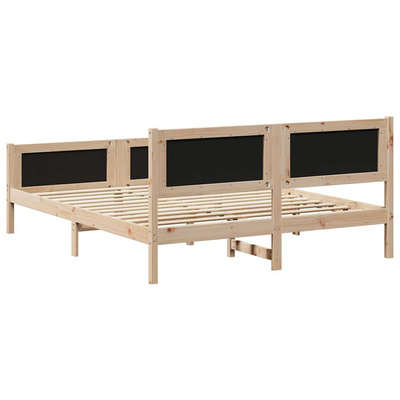 Rama łóżka Z zagłówkiem Brązowy i jasnoszary 150 x 200 cm